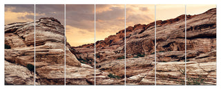 Scenic Red Rock Canyon in Nevada, Landscape Canvas Art Print, 83"x32", 7 Panels