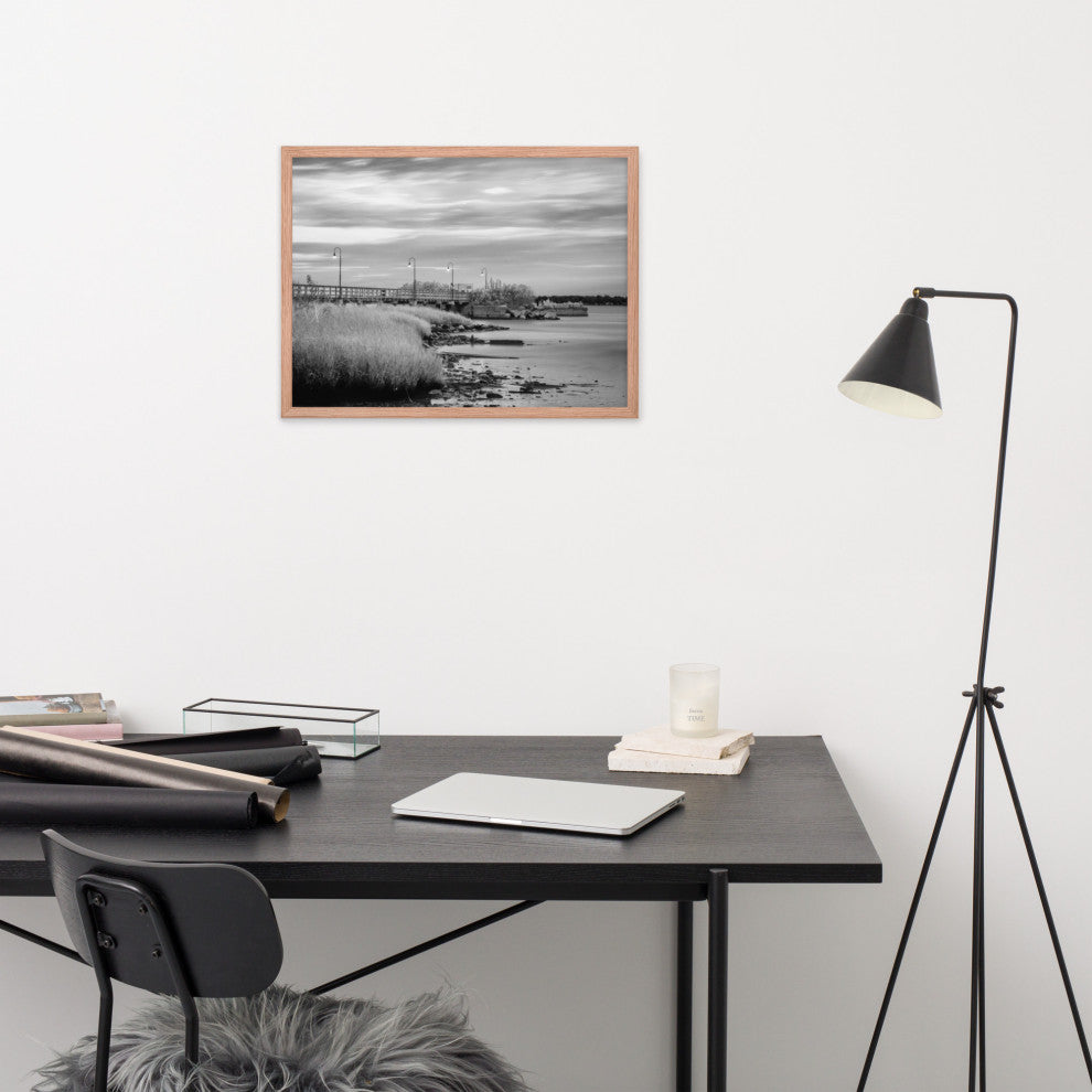 Historic New Castle 2 Coastal Landscape Framed Photo Paper Wall Art Prints, Red Oak, 18" X 24"