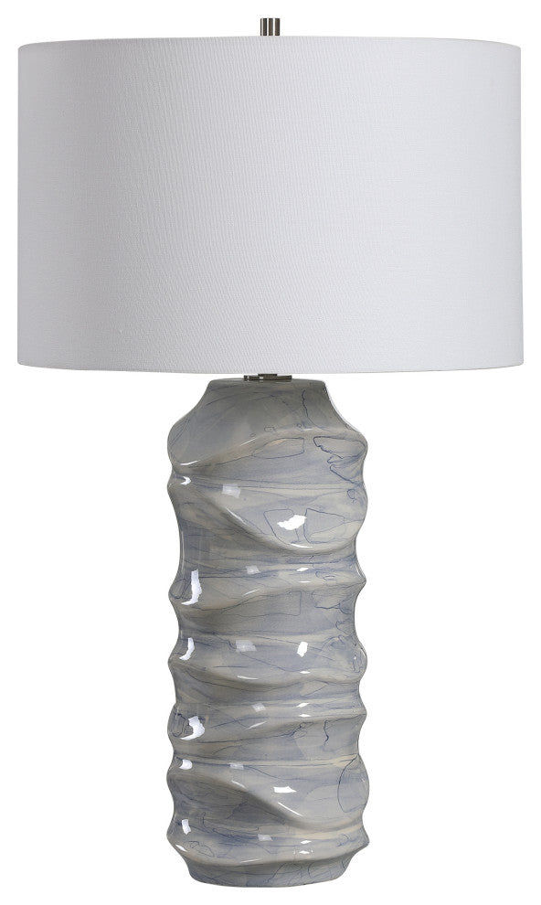 Uttermost Waves Blue & White Table Lamp