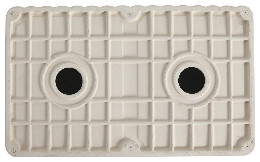White Ceramic 33 in. Double Bowl Farmhouse Apron Kitchen Sink with Basket Strain