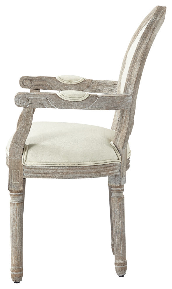 Rustic Manor Brookelyn Dining Chair, Upholstered, Linen, Cream White