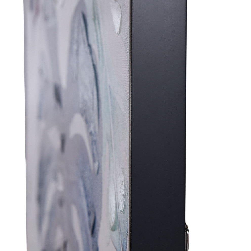 Colorful Palms I Art Print on Canvas Purple, Dark Blue, and Pastel Framed