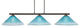 Atlas 3 Light Bar In Dark Granite Finish With 16" Teal Crystal Glass