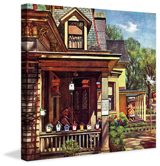 "Birdhouse Builder" Painting Print on Canvas by John Falter