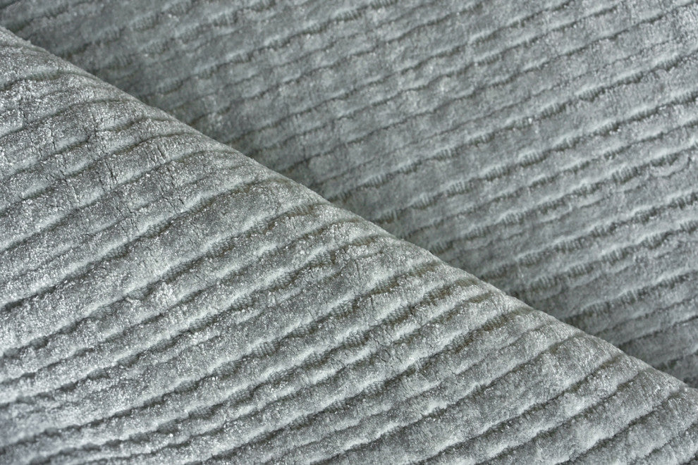 Cabrini Modern Handloomed Silky Nylon Light Silver Area Rug, 2'x3'