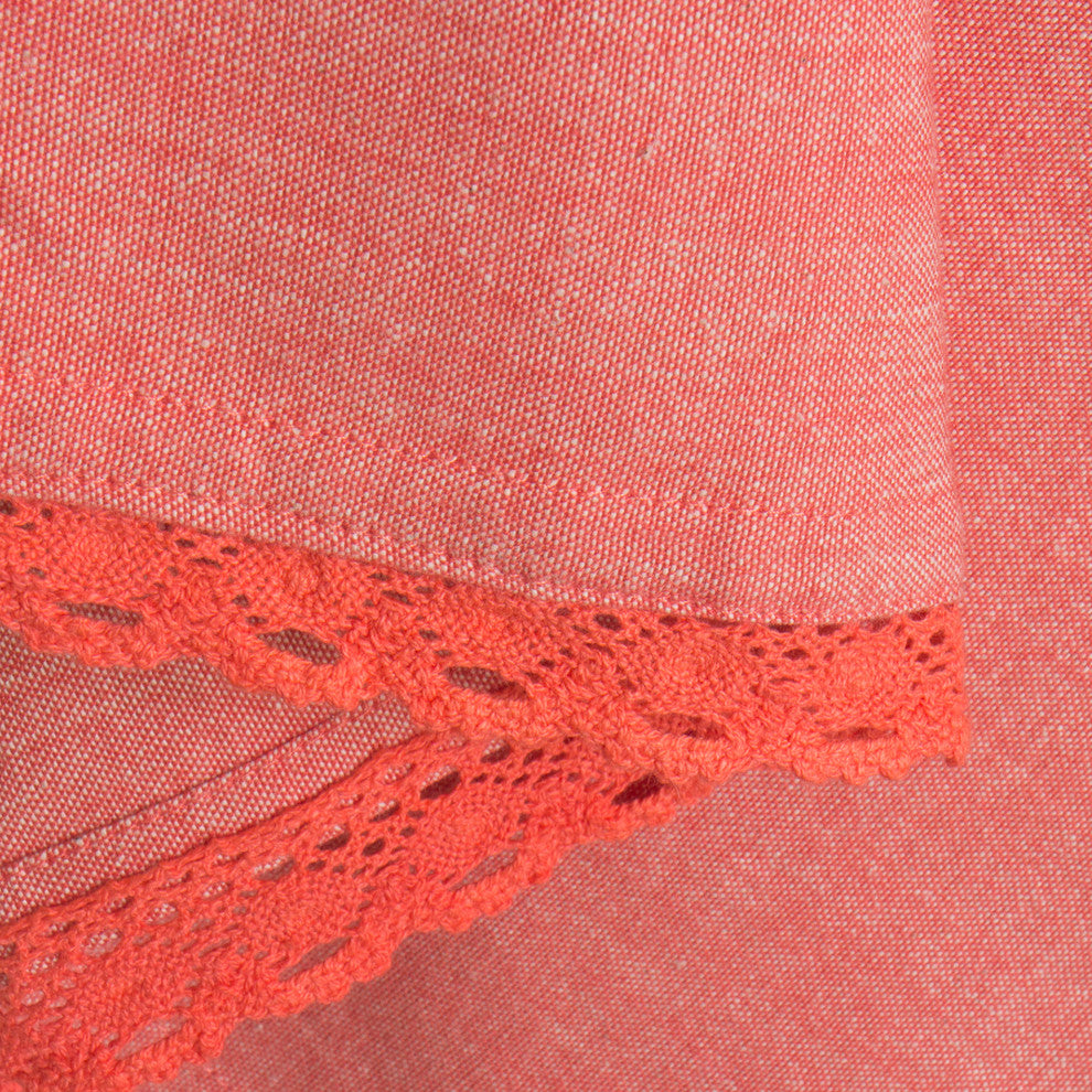 Lacey Lace Tea Towel, Raspberry