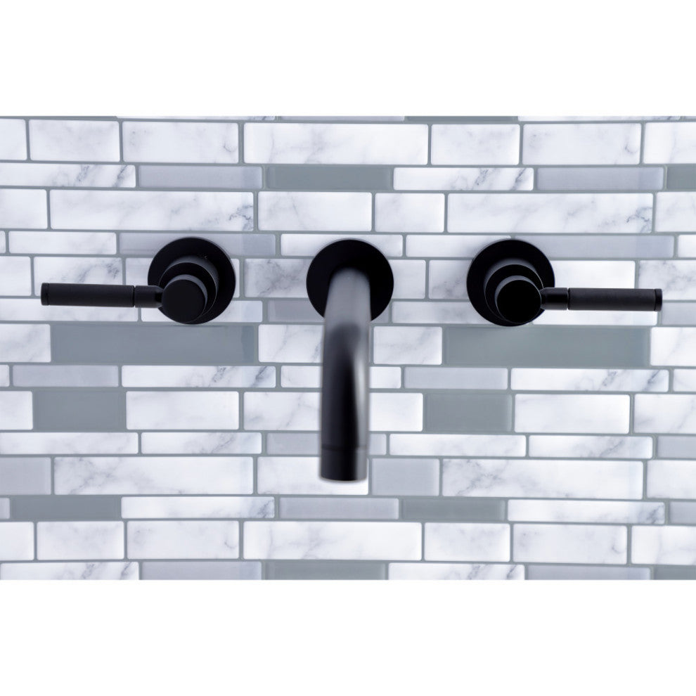 Two-Handle Wall Mount Tub Faucet, Matte Black