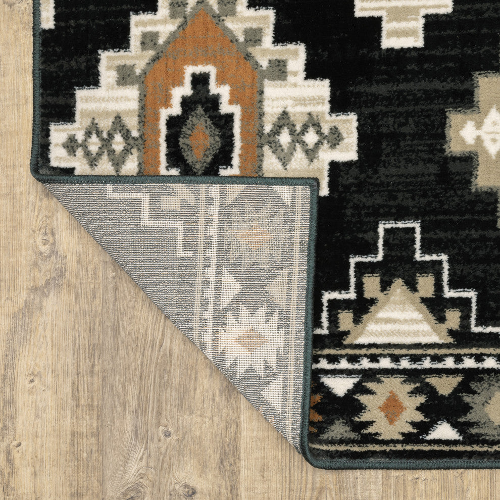 Garson Southwest Diamonds Area Rug, Charcoal, 1'10"x7'6"