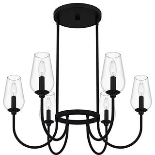 Quoizel VSC5028 Viscount 6 Light 28"W Taper Candle Style - Matte Black