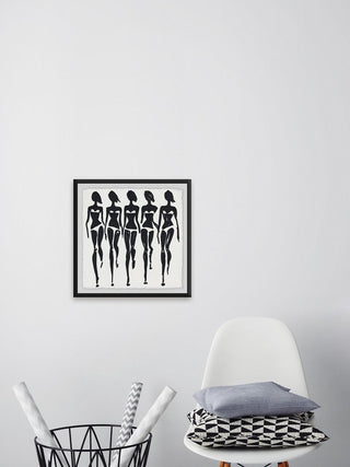 "Bikini Sashay" Framed Painting Print, 32"x32"