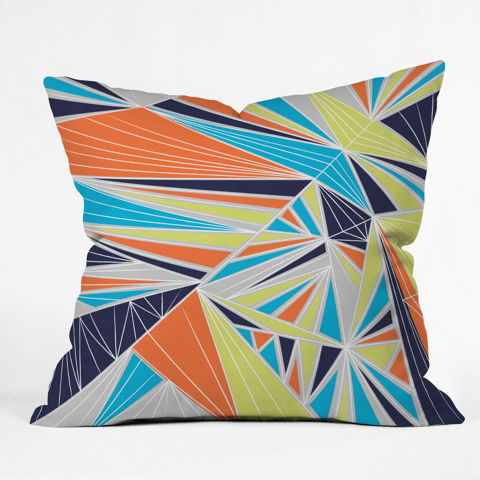 Zoe Wodarz Indigo Ikat Outdoor Throw Pillow