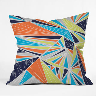 Zoe Wodarz Indigo Ikat Outdoor Throw Pillow