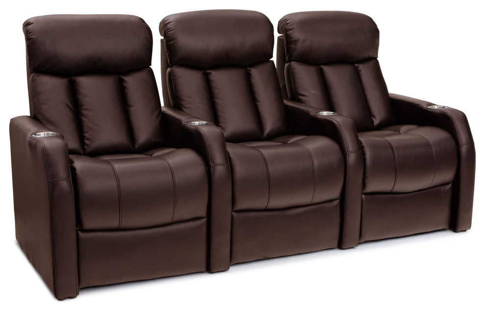 Seatcraft Squire Home Theater Seating, Brown, Row of 3