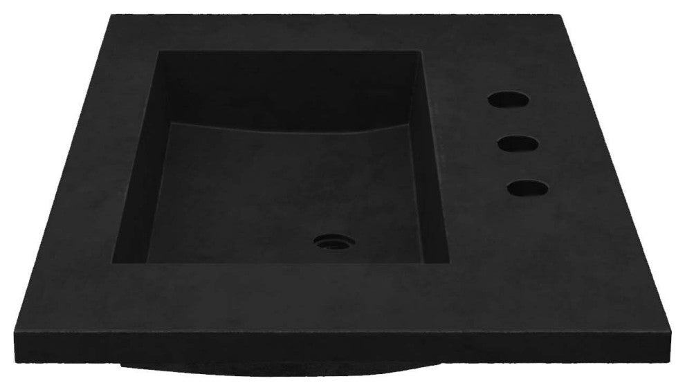36" Capistrano Vanity Top with Integral Sink, Charcoal, 8" Widespread Faucet