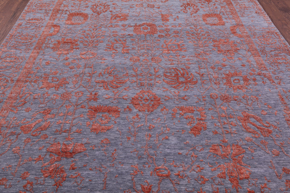 8' 0" X 10' 1" Wool & Silk Persian Hand Knotted Rug - Q15758