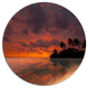 Beautiful Sunset At Tropical Beach, Seashore Disc Metal Wall Art, 23"