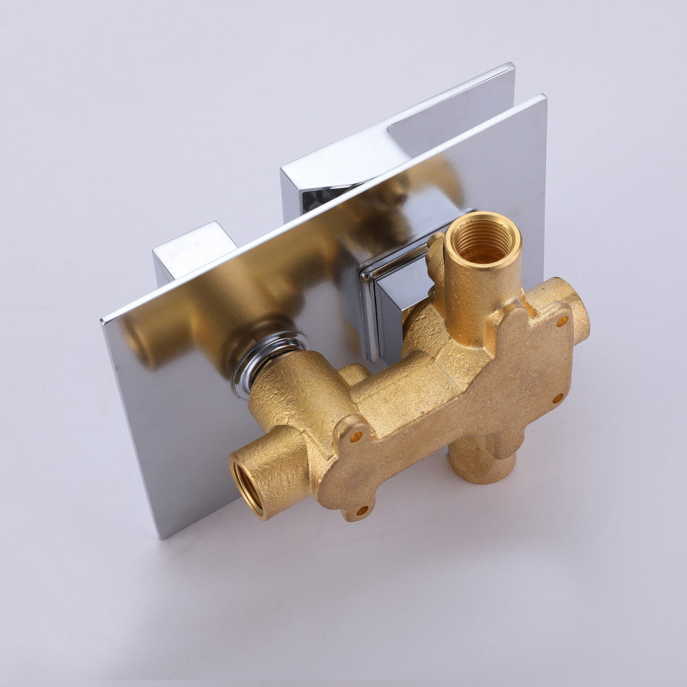 Wall Mounted Shower Faucet with Handheld Shower & Embedded Box, Brushed Nickel