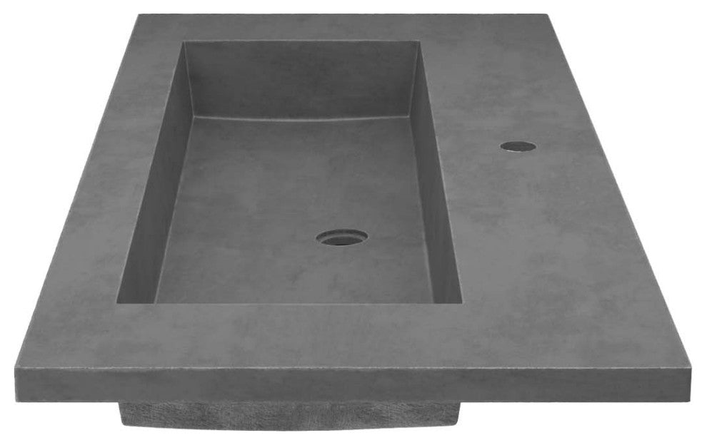 48" Capistrano Vanity Top with Integral Sink, Slate, Single Faucet Hole