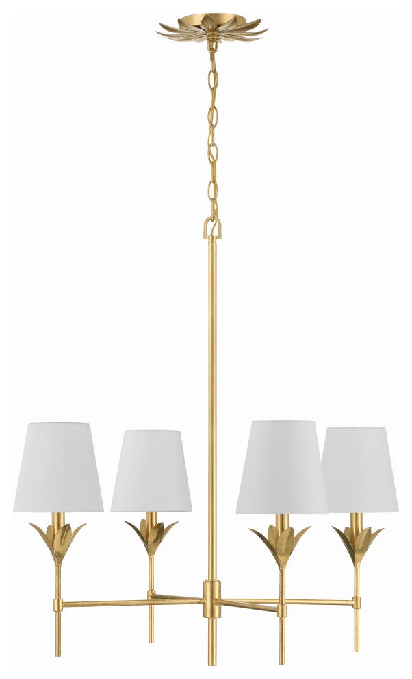 CRYSTORAMA Broche 4 Light Antique Gold Chandelier