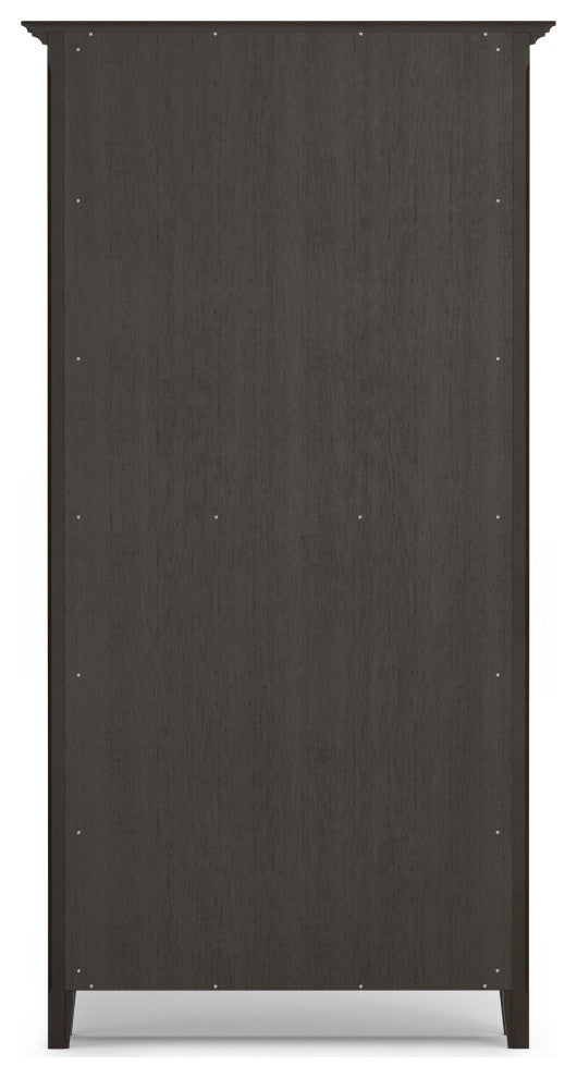 Amherst Solid Wood 36" 5 Shelf Bookcase, Hickory Brown