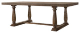 Rectangular Wooden Dining Table, Weathered Oak Finish