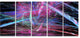 Pink Blue Magical Fractal Pattern, Abstract Canvas Wall Art, 60"x28", 5 Panels