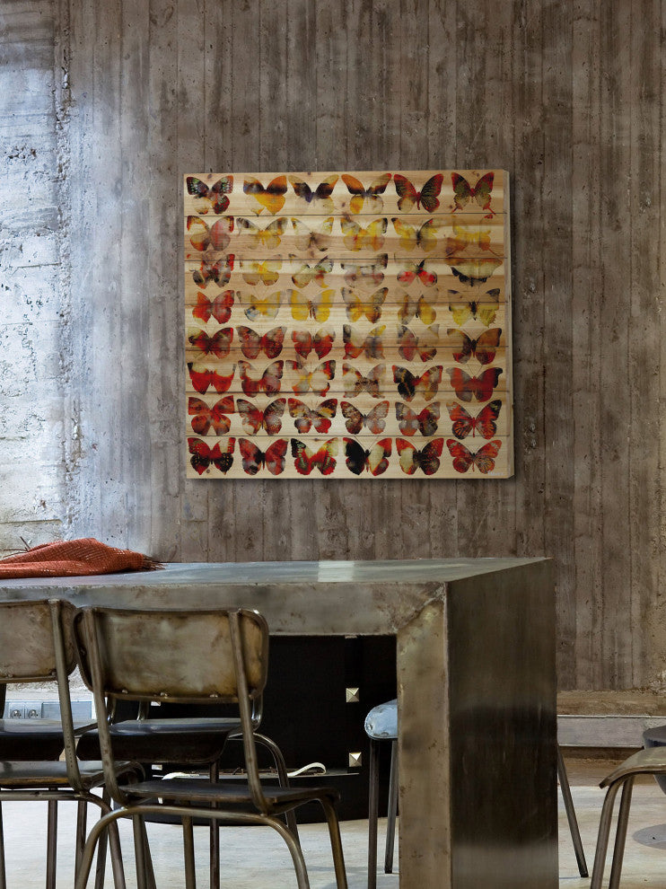 "Painted Ladies" Wall Art on Wood, 32"x32"