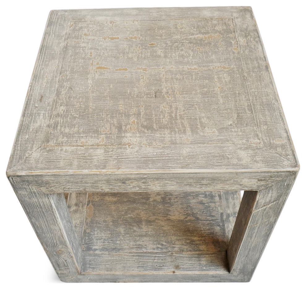 Farmhouse Grey Washed Box Side Table