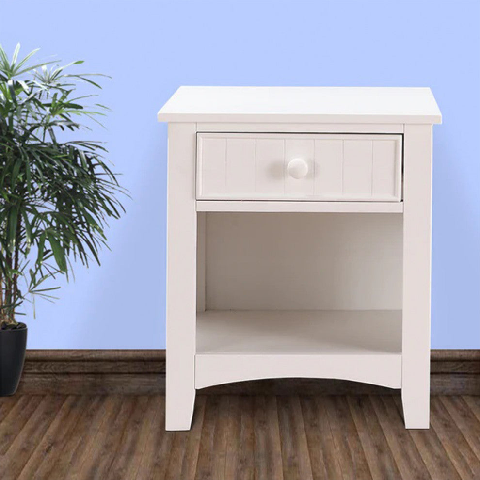 Wooden Night Stand, White