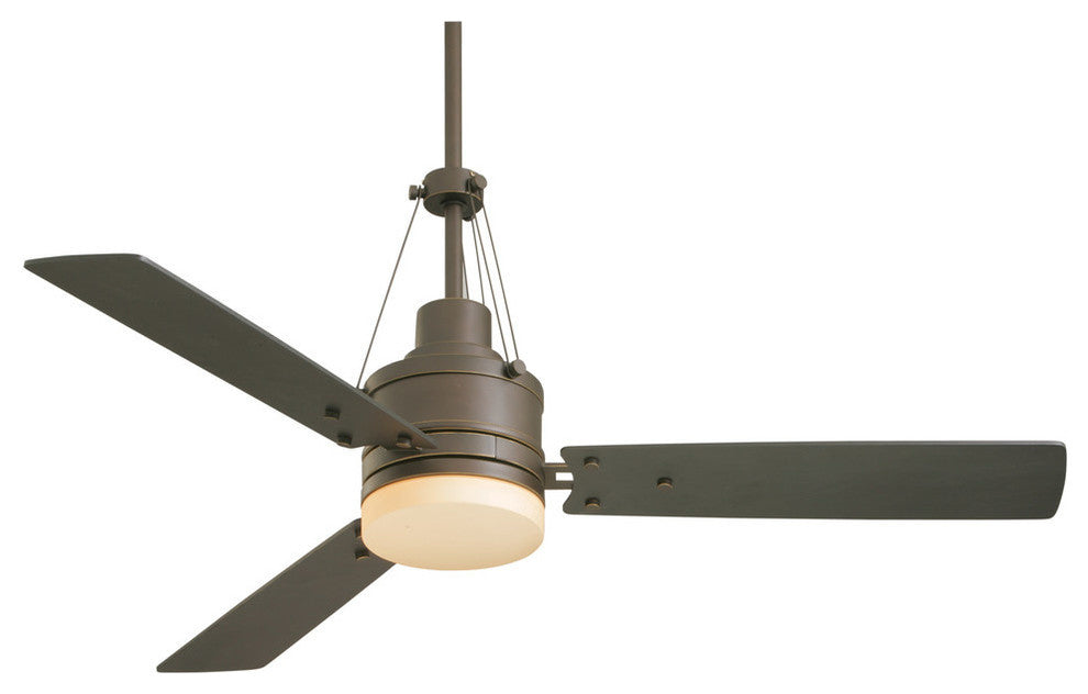 Highpointe 54" Fan, Brushed Steel, Dark Mahogany Blades, Opal Matte Glass, Golde