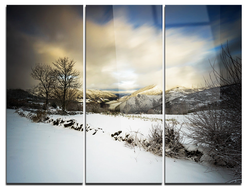 "Snow Storm in Spain" Photography Metal Wall Art, 3 Panels, 36"x28"
