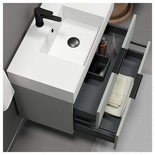 Nameeks Derin-3217-W Derin 32" Wall Mounted Single Basin Vanity - Brown Oak