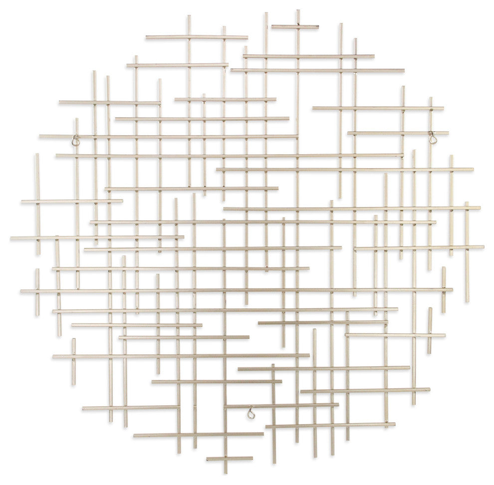 Iquara Large Silver Round Metal Wall Art