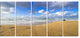"Sea Beach On Cloudy Winter Day" Seashore Canvas Print, 5 Panels, 60"x28"