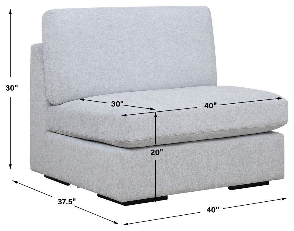 Uttermost Refuge Armless Cloud Blue Sofa