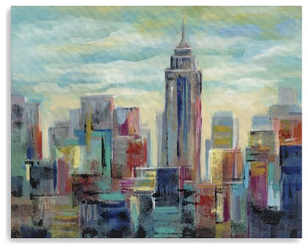 30" x 24" Vibrant NYC Skyline Canvas Wall Art