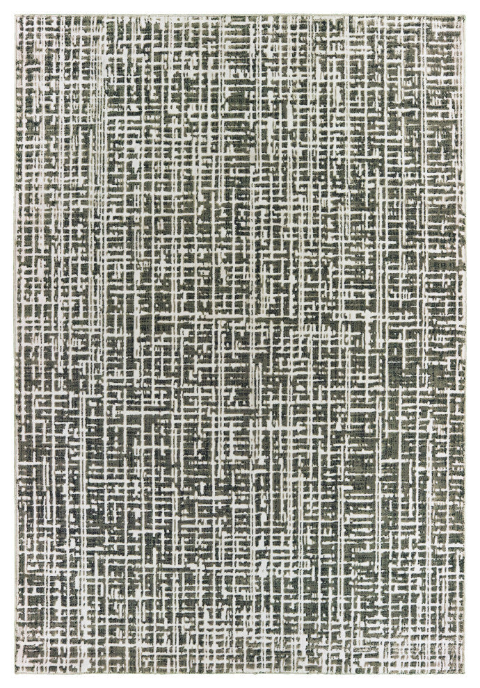 Oriental Weavers Bowen Grey/ Ivory Abstract Indoor Area Rug 3'10"X5'5"