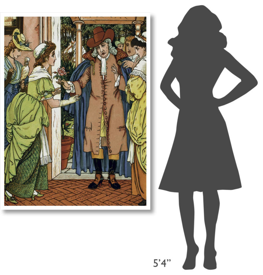 "Beauty and the Beast - Greetings" Digital Paper Print by Walter Crane, 38"x50"