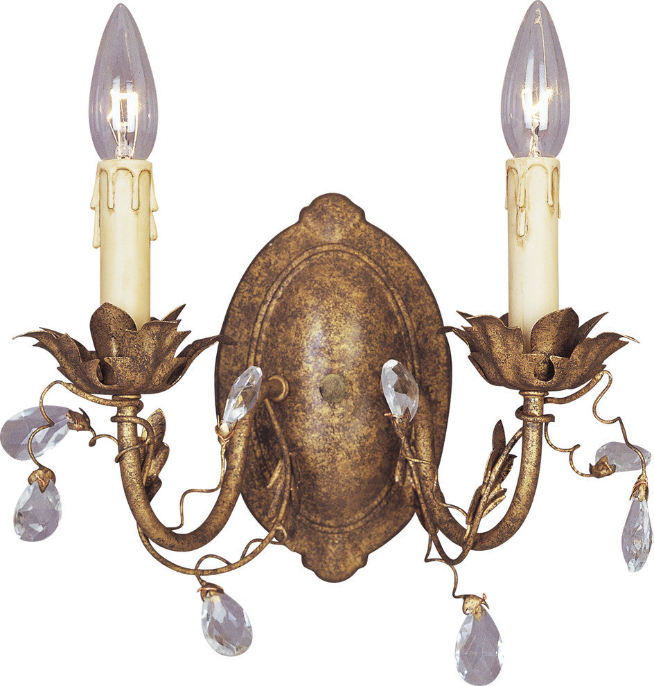 Maxim Elegante 2-Light Etruscan Gold Wall Light