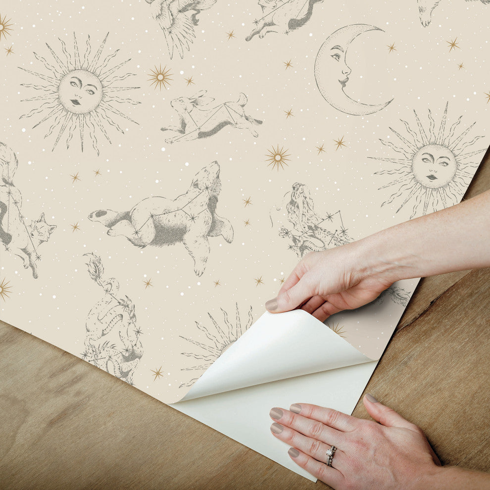 Zodiac Dreams Linen Peel and Stick Wallpaper