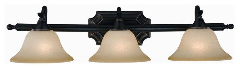 Dover Series Oil Rubbed Bronze 3 Light Bathroom Vanity Wall Fixture