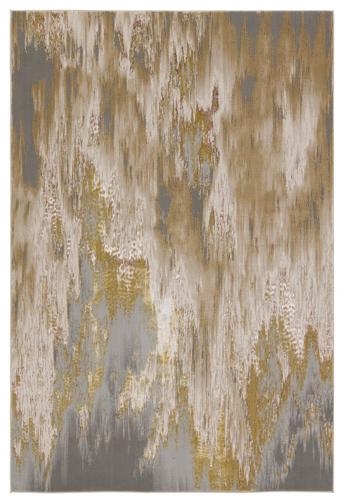 Ulysses Abstract Gold/ Gray Area Rug 5'X7'6"