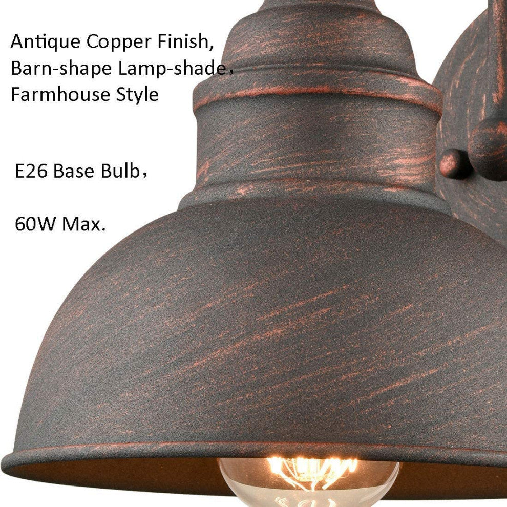 1-Light Gooseneck Wall Lights Fixture Barn Bedside Antique Wall Light Sconce