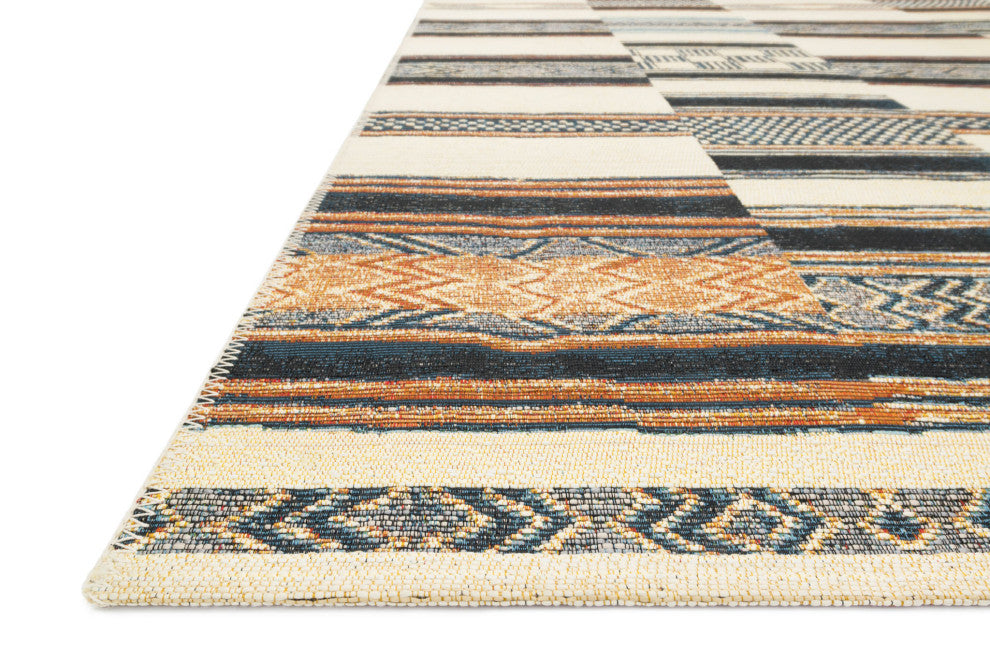 Mika In/out Area Rug by Loloi, Ivory / Multi, 5''3"x7''8"