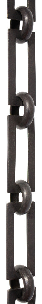 RCH Hardware Brass Rectangle Chandelier Chain, 3'', Oil Bronzed Black, U55