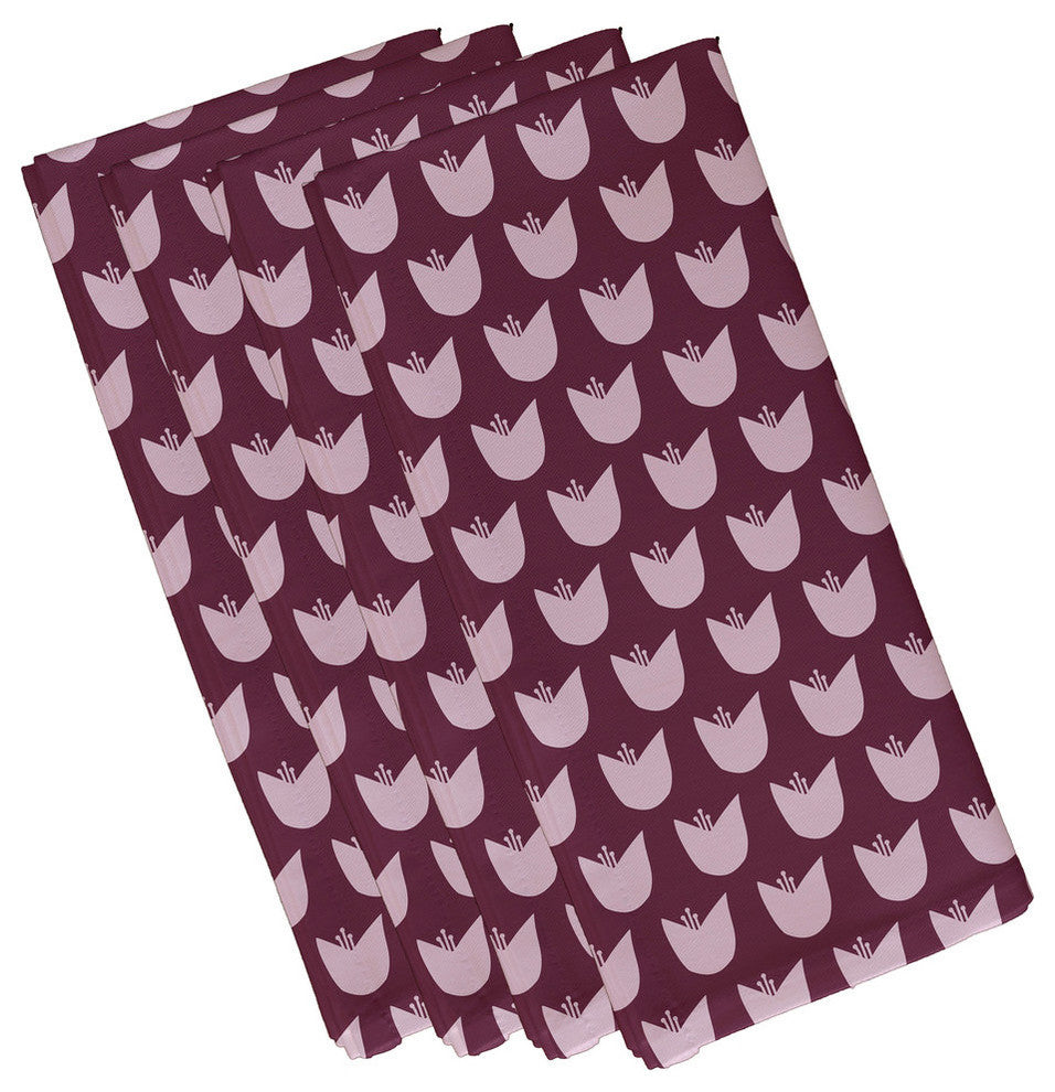 Tulips Floral Print Napkin, Passion Flower, Set of 4
