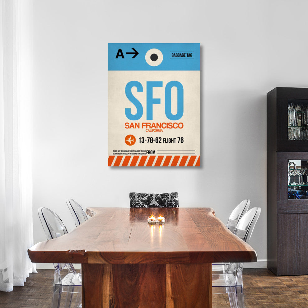 "SFO San Francisco Luggage Tag 1" Fine Art Print