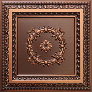 Antique Copper 3D Ceiling Panels, 2'x2', 4 Sq Ft