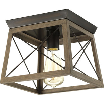 Progress Lighting Briarwood 1-Light Flush Mount, Antique Bronze
