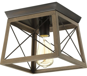 Progress Lighting Briarwood 1-Light Flush Mount, Antique Bronze